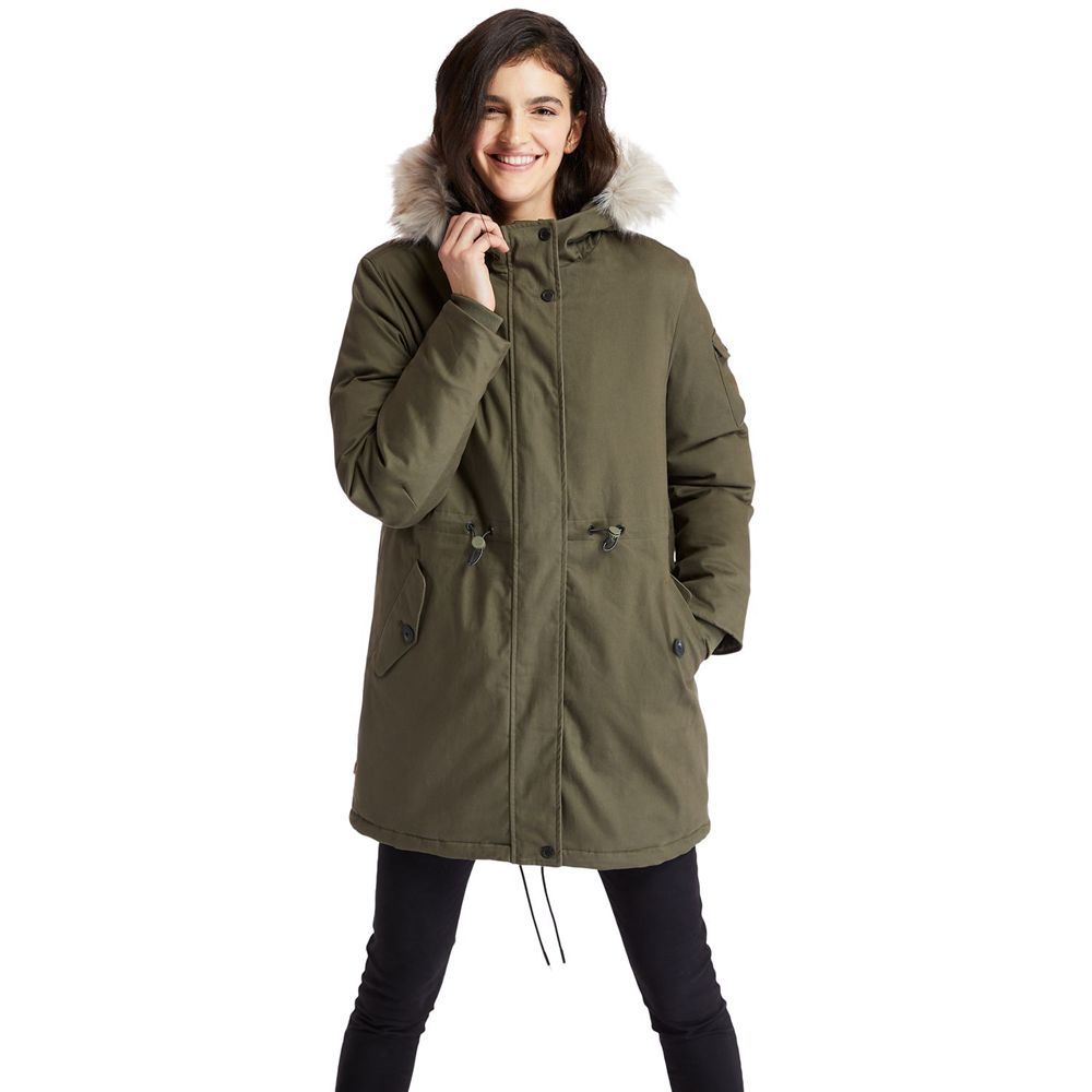 Parka Feminino - Timberland Mt Kelsey Fleece-Lined Parka - DGFCE6314 - Verde Oliva